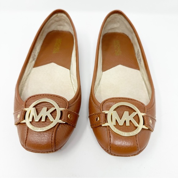 MICHAEL KORS FULTON LUGGAGE LEATHER FLATS‎ 6 - Picture 1 of 9